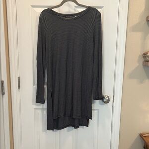 Black and White Striped Long Sleeve Top